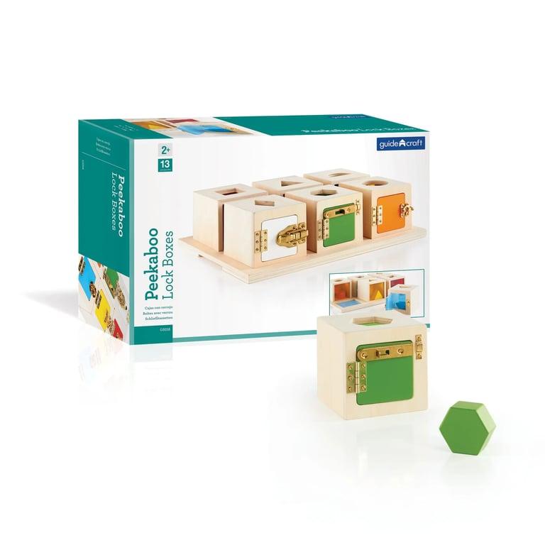 Montessori Guidecraft Peekaboo Lock Boxes Set of 6