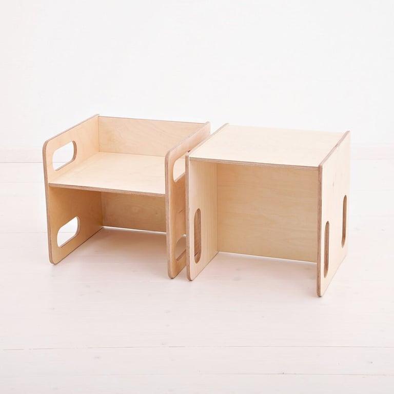 Montessori Duck Woodworks Shop Weaning Table and Chair Natural