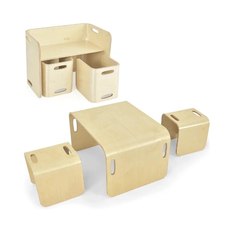 Montessori Lifezeal Table and 2 Chairs Set Nature