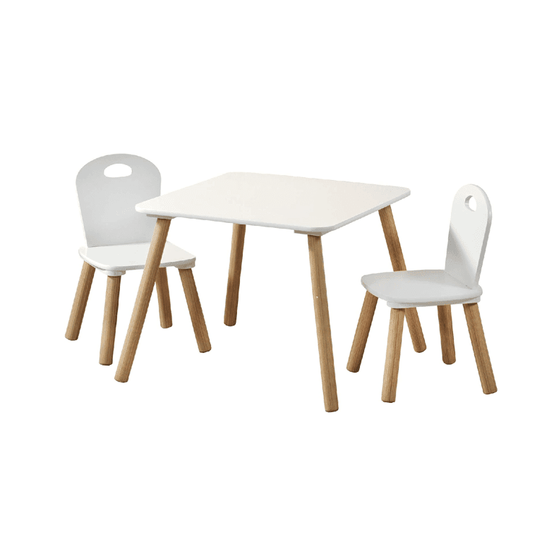 Montessori Kesper Table and 2 Chairs Set White