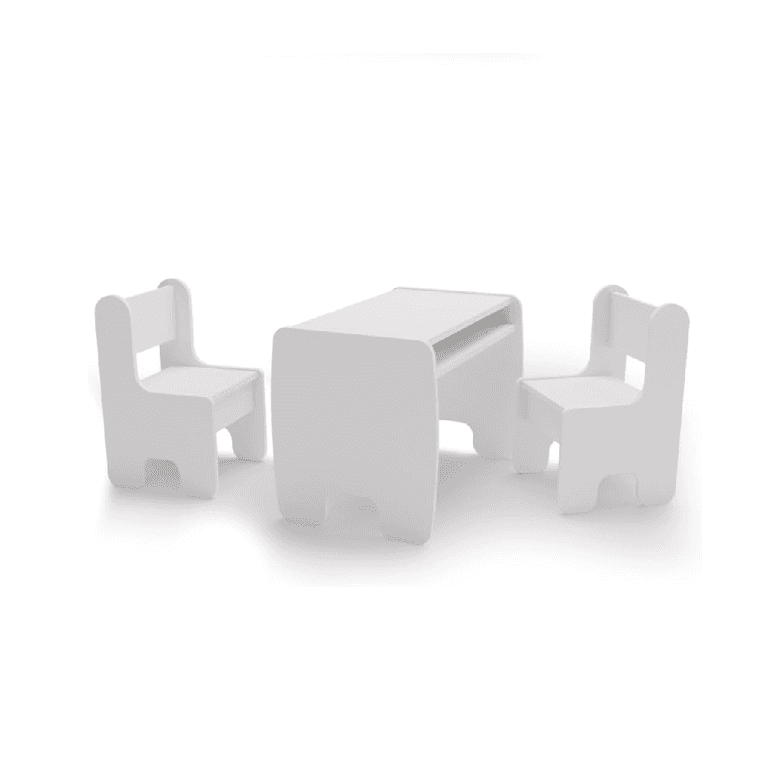 Montessori Kobi Table and 2 Chairs Set White