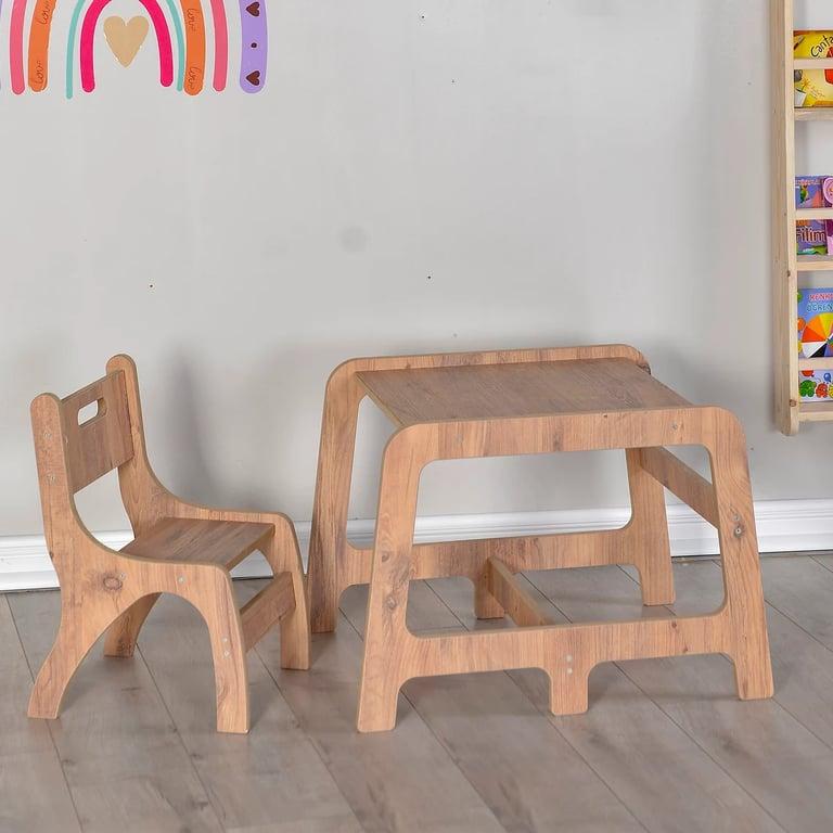 Montessori Wooden Toys and Clocks Weaning Table and 1 Chair Set