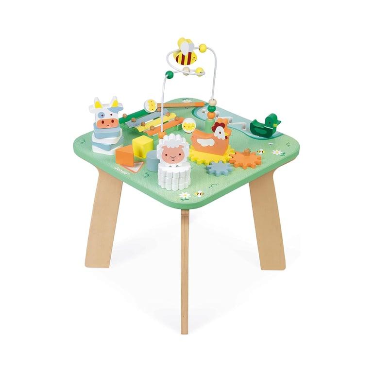 Montessori Janod Wooden Pretty Meadow Activity Table 21.1 Inches Tall