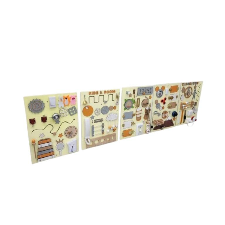 Montessori REU BabyBusyToys Wall-Mounted Large Busy Board 5 Boards