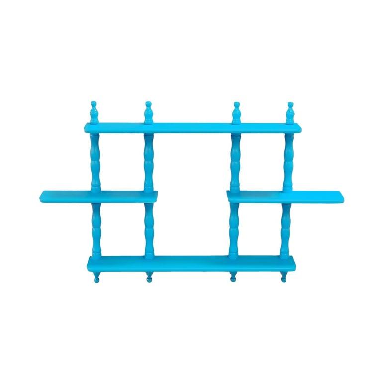 Montessori Frenchi Home Furnishing Kid's 3-Tier Wall Shelves Blue