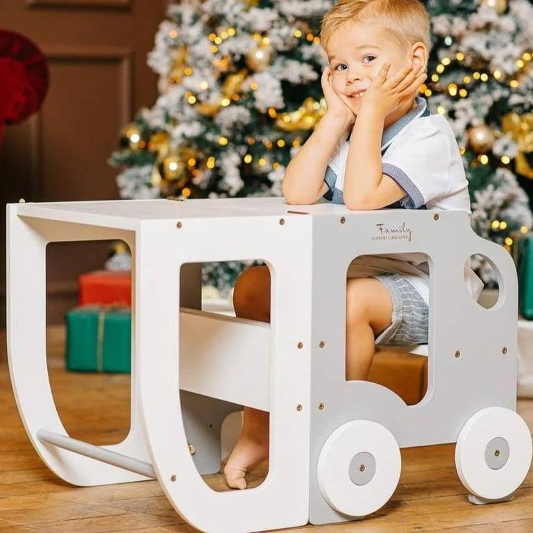 Montessori The Learning Tower Company The Wheely Fun Convertible Learning Tower Car White-Grey