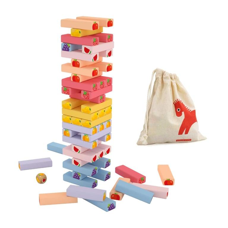 Montessori Gentle Monster Wooden Stacking Blocks Game Fruit