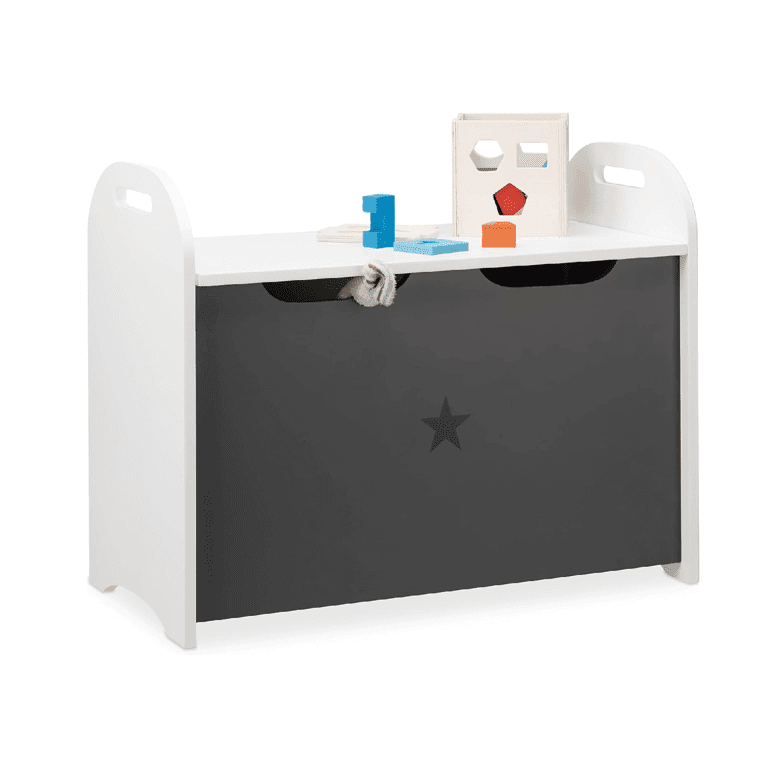 Montessori Relaxdays Storage Bench White Gray Star