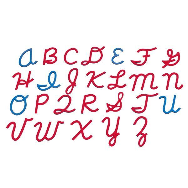 Montessori Montessori Outlet Small Movable Alphabet Capital, Cursive, Mix Blue and Red