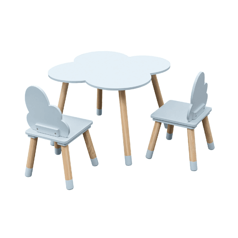 Montessori Rebecca Mobili Table and 2 Chairs Set Sky Blue