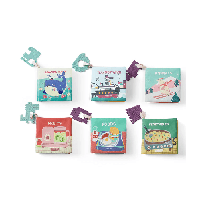 Montessori REU Ziror 6 Cloth Book Set with Teether Rustle Sound