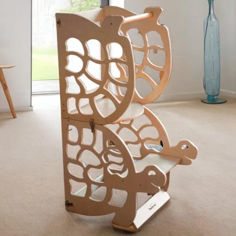 Montessori Miimi Marraal Convertible Wooden Toddler Tower Tortoise Natural