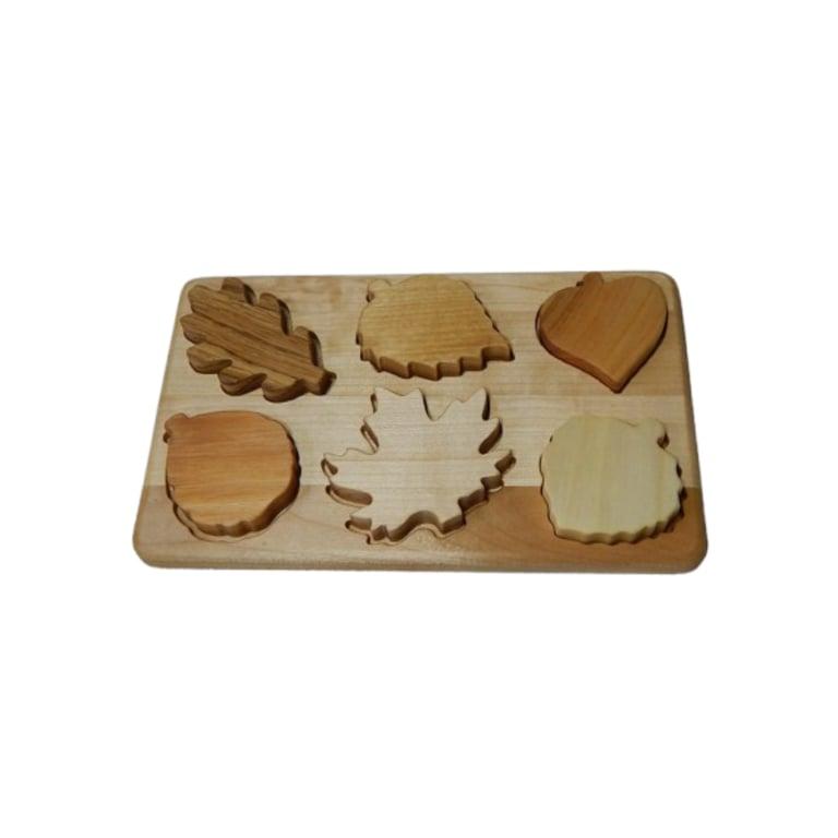 Montessori Drevosvet Toys Wooden Shape Puzzle Leaf Toy No Engraving