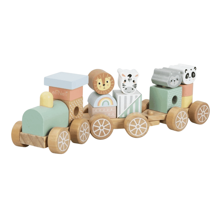 Montessori Elis Design Stacking Train Zoo Animals