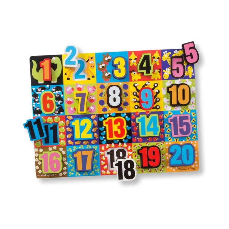 Montessori Melissa & Doug 20 Pieces Jumbo Numbers Wooden Chunky Puzzle