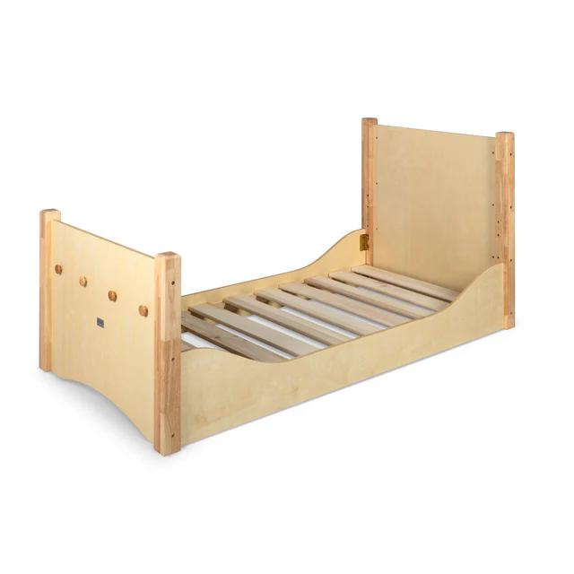 Montessori My Happy Helpers Adjustable Single Floor Bed Varnish
