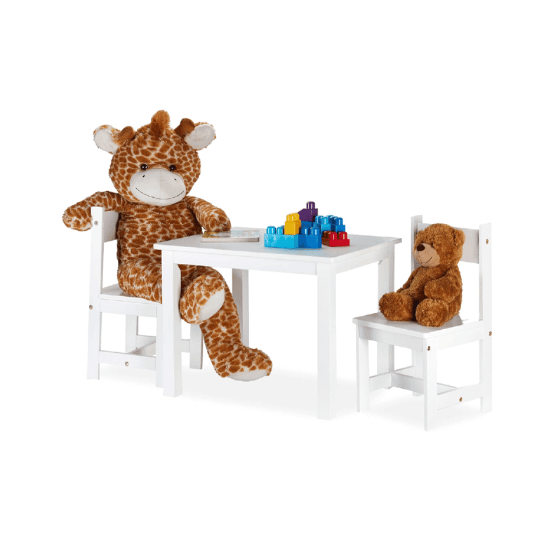 Montessori Relaxdays Table and 2 Chairs Set White