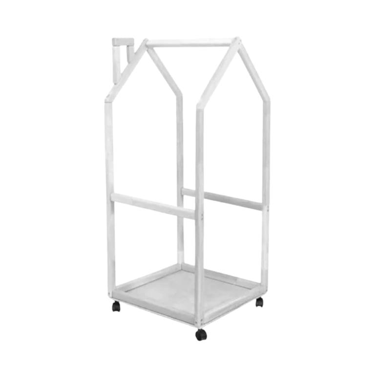Montessori BusyWood Kids Clothing Rack With Wheels White