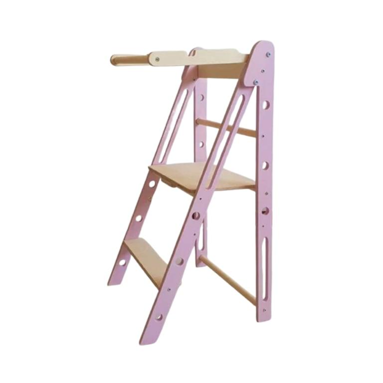 Montessori YkKids Foldable Toddler Tower Semi-Pink
