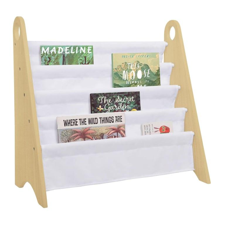 Montessori Wildkin Front-facing Sling Bookshelf Natural/White